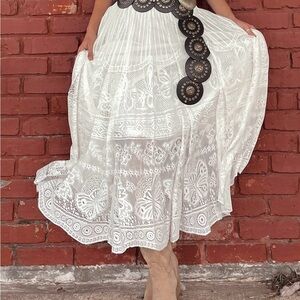 Willow Boutique White Lace Skirt